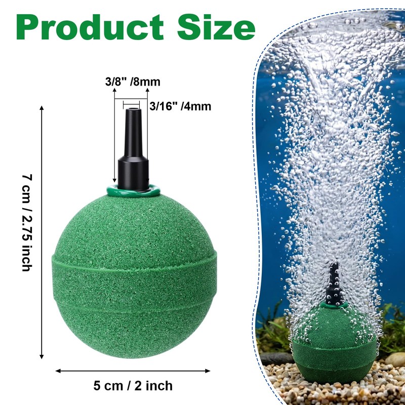 Reginary 20 Pcs Ball Air Stones 2 Inch for Fish