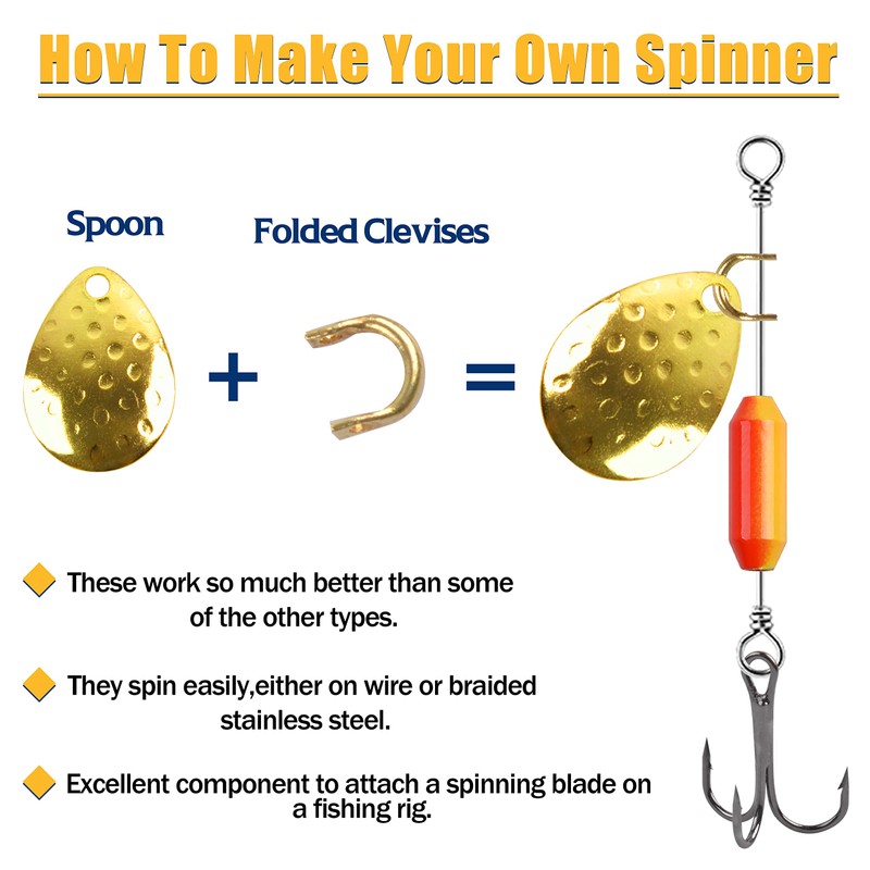 Fishing Clevis Easy Spin U-Shaped Brass Links, 120/250pcs Quick Change