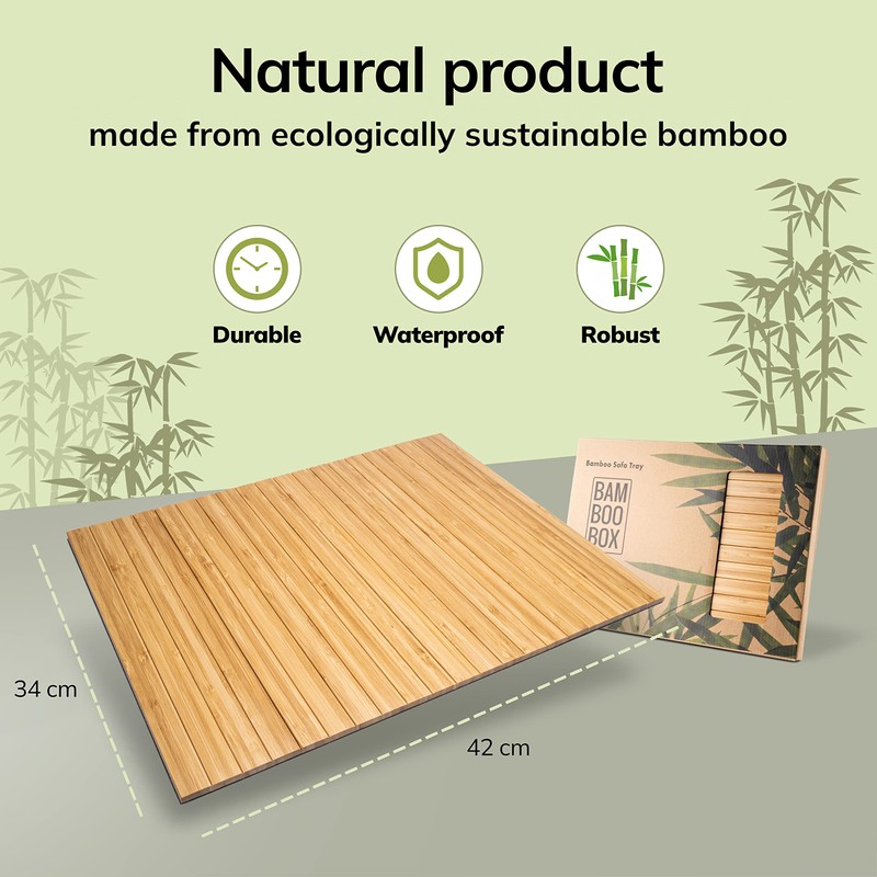 BAM BOO BOX - Sofa Arm tray, Bamboo Sofa tray,