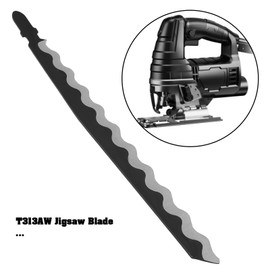 eMagTech 3PCS T313AW Jigsaw Blade T Shank HCS Jig Saw Blade Soft Material Jigsaw Blade for Cutting Cardboard Leather Carpet Total Length 152mm Thickness 1mm Working Length 126mm