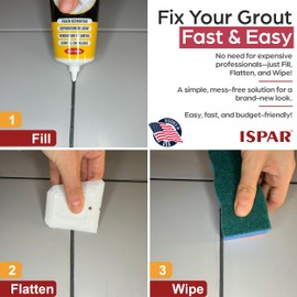 Grout Repair Kit – Anthracite Grout Filler 14oz Pre-Mixed Tube, Fast Drying Tile Grout for Bathroom, Shower, Kitchen, Floor Tiles – Includes Spatula & Sponge