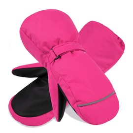 Livingston Toddler Waterproof Gloves Kids Snow Mittens for Girls Ski Gloves Kids Mittens Winter Waterproof Gloves Toddler Boy, Fuchsia, L