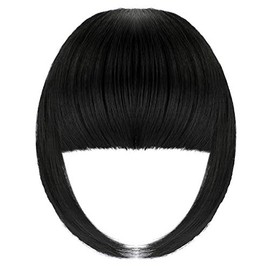 Leterly Clip in Bangs Hair Clip Extension French Curved Natural Wispy Hairpieces for Women Black-1