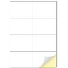 Creavvee 8 Label per Sheet, 25 A4 Sheets, Printable White