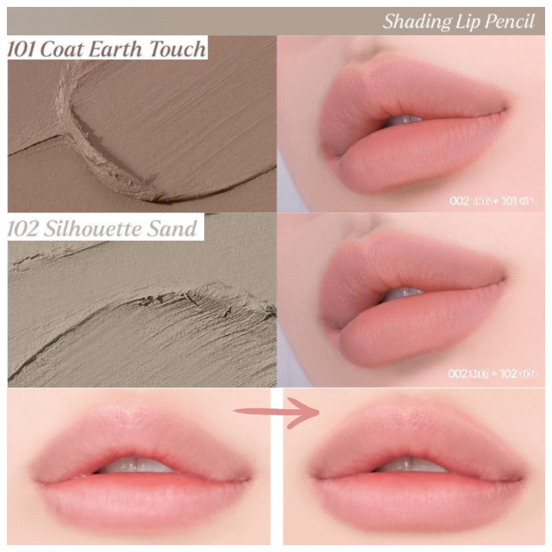 NONORE Over Dew Lip Pencil 4ml, Color:008 Taffeta Peach Dust