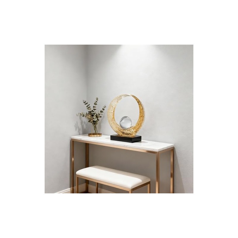 Estatua de resina dorada abstracta, decoración para el hogar