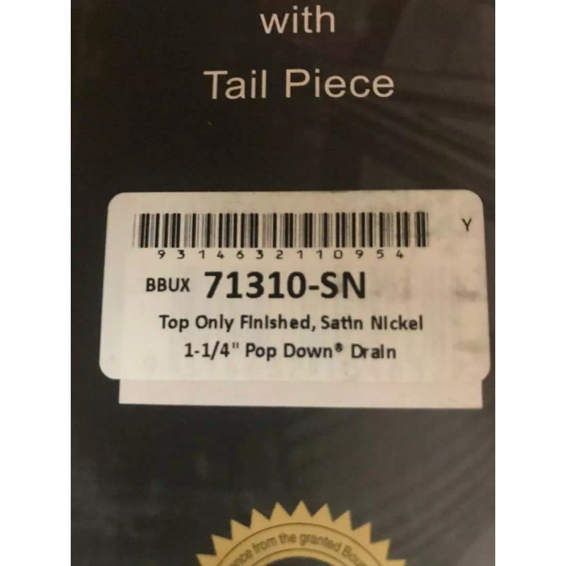 Bounty Brassware Satin Nickel 71310-SN Pop Down Top 1-1/4" Bathroom