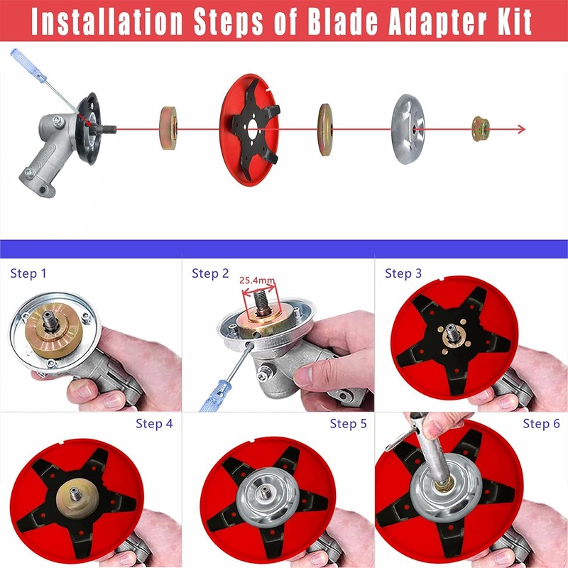 BGTOOL Multi-Function Trimmer Head Weed Eater 25.4mm Trimmer Blade Universal