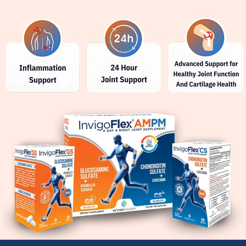 INVIGOFLEX® AMPM - Glucosamine & Chondroitin Sulfate - Turmeric Curcumin