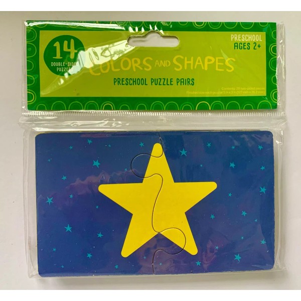 Bendon Preschool Puzzle Pairs Color & Shapes Matching Game Homeschool