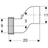 Geberit Set – Straight Connector Toilet Geberit Suspended, 3 cm