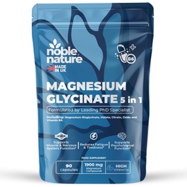 NobleNature 5-in-1 Magnesium Glycinate Max Strength, 90 Capsules