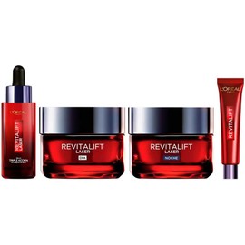 L'Oral Paris Revitalift Laser Kit rutina completa: Srum Rostro Triple Accin Anti Edad 30ml Crema para Ojos Borrador de Bolsas Instantaneo 15ml Crema de Da 50ml Crema de Noche 50ml