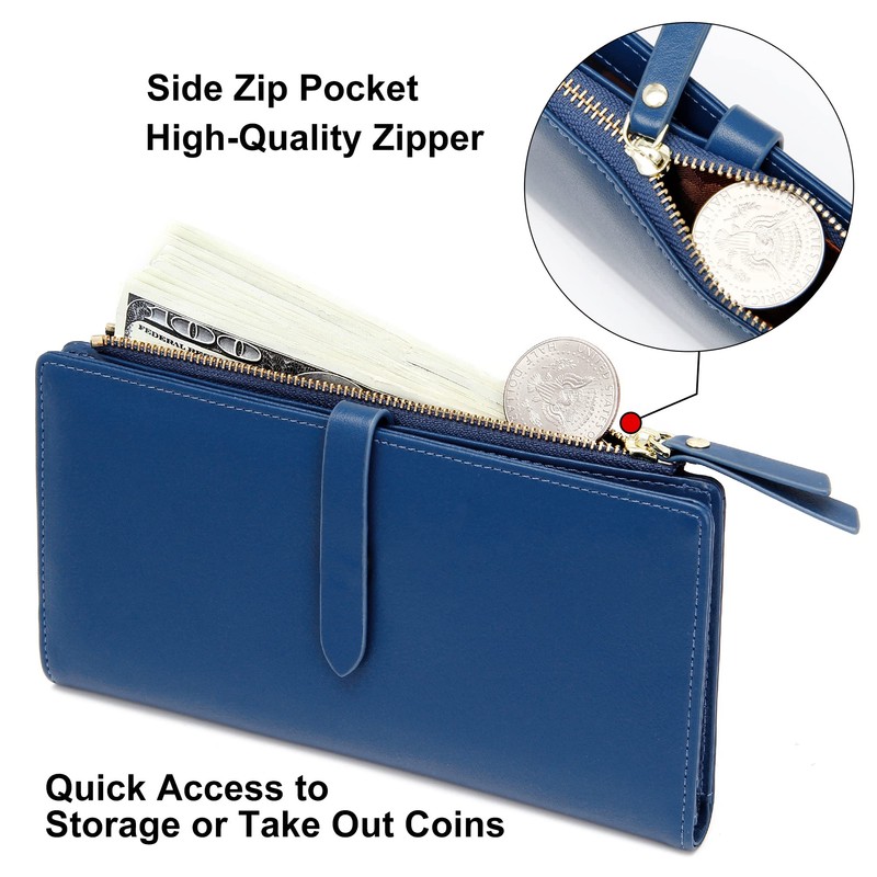 KUKOO Women Wallet Ultra Slim RFID Credit Card Holder Thin