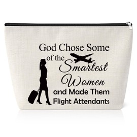 Flight Attendant Gifts for Women Makeup Bag Flight School Training Graduation Gift Inspirational Gift for Flight Attendant Birthday Gift for Pilot Appreciation Retirement Gifts Cosmetic Bag