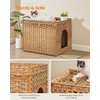 Feandrea Cat Litter Box Enclosure, Handwoven Rattan Hidden Litter Box