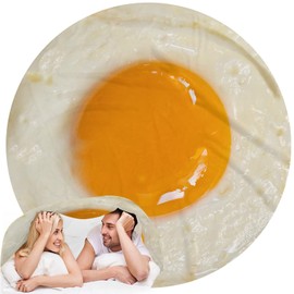 Egg Blanket with Fried Egg Design, Funny Food Throw for Adults & Kids, Novelty Unique Gifts for Boys, Girls 120CM