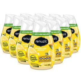 Renuzit Adjustable Solid Gel Air Freshener Cone, Sparkling Lemon, Nonstop Freshness, 7 Ounces, 12 Count