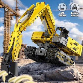 Mould King RC Excavator Technique Building Sets for Boys,15061 RC Construction Vehicles Toy with APP Remote Control Building Blocks,STEM Construction Engineering Toys for Boy Age 8-12(1120PCS)