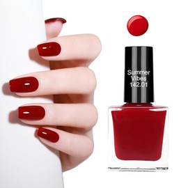 QIUFSSE Red Nail Polish Quick Dry Vegan Nail Polish,Chip-Resistant Long Lasting Nail Polish for Nail Art DIY,0.43 fl oz (Red)