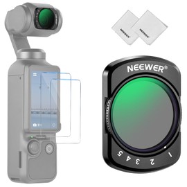 NEEWER Variable ND Filter Compatible with DJI Osmo Pocket 3 Creator Combo Accessories, Magnetic ND2-32 Adjustable Neutral Density Action Camera Lens Filter + 2X Screen Protector + 2X Cleaning Cloth