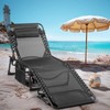 Unovivy Outdoor Lounge Chairs Set of 2, Teslin Folding Tanning