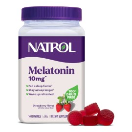 Melatonina 10 Mg Natrol Tamao Grande 140 Gomitas Natrol Melatonina Te Ayuda Para Dormir Mejor Y Evita El Insomnio Ocasional Esta Ayuda Para Dormir... 