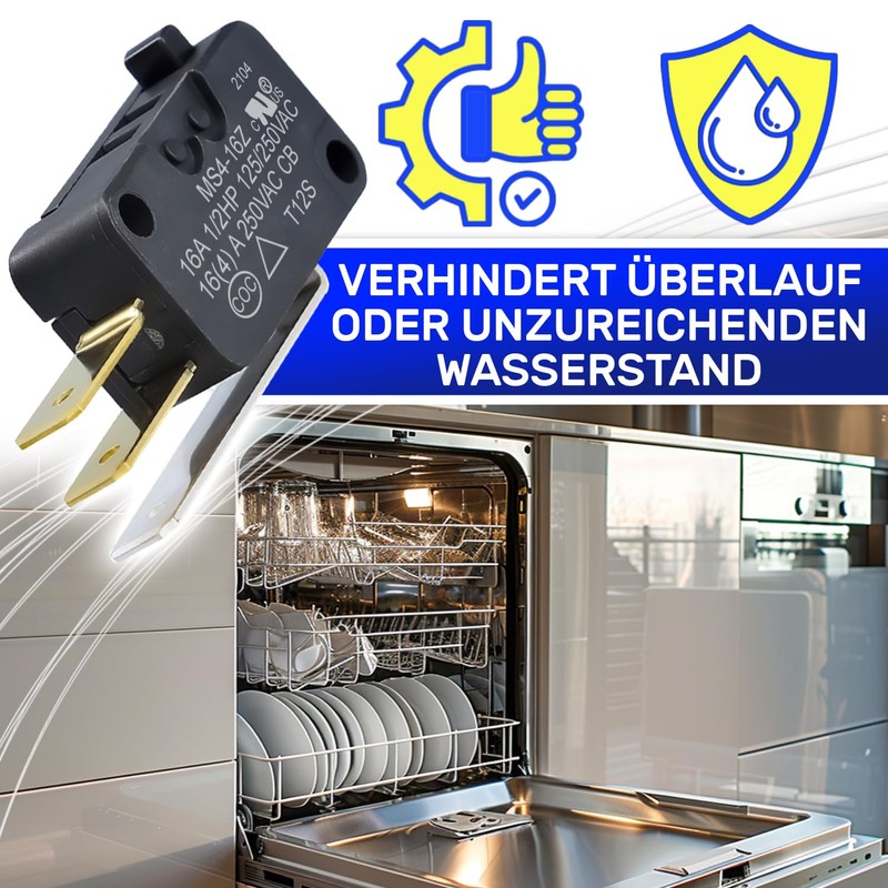 Sensor switch for the water level in the dishwasher 250