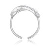 AVORA 925 Sterling Silver Adjustable Infinity Toe Ring with Simulated