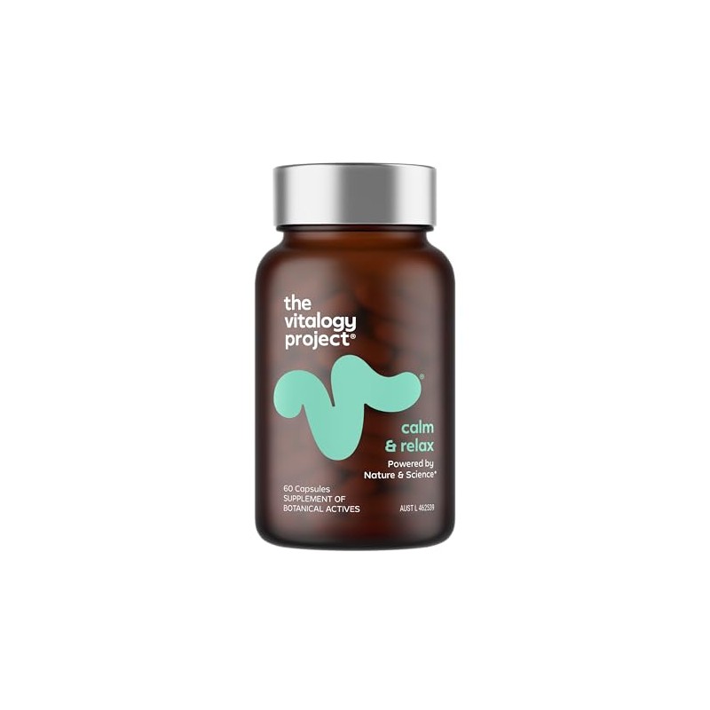 The Vitalogy Project Calm & Relax Botanical Supplement, 60 Capsules,