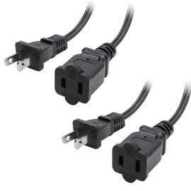 Yeatel Cable De Extensión De Alimentación De 2 Clavijas De 3 Pies, Cable De Alimentación Flexible Corto Con Enchufe Polarizado, Cable De Alimentación Macho/Hembra De Ee. Uu. Para Nema 5-15P A Nema 5-1