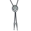 Ivory Falcon Western Bolo Tie, Silver Lone Star Bolo Tie