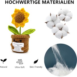 MLZTINGR Pocket Hug Positive Sunflower, Creative Knitting Wool Sunflower Doll, Gift of Courage, Fast Recovery, Lucky Charm, Lucky Charm Children