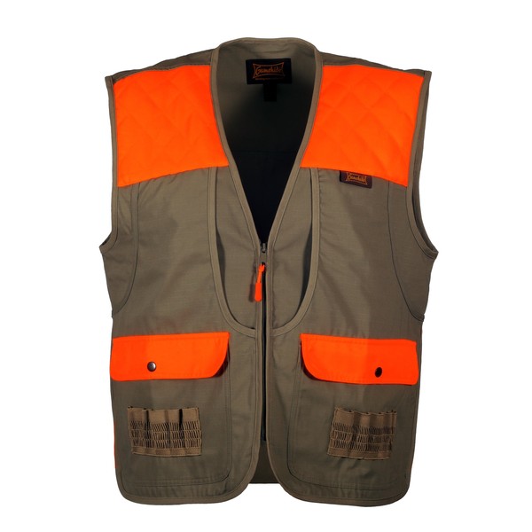 Gamehide Shelterbelt Mid-Weight Upland RipStop HUnting Vest (Large, Khaki/Orange)