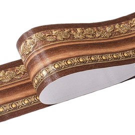 Mesoar Elegant 3D Dark Brown Wallpaper Border Wall Peel Stick Molding Border Home Ceiling Sticker for Bathroom Living Room Kitchen Wall 10cm by 16.4ft