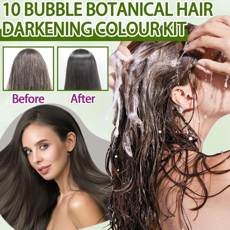 Kit De Tinte Para Cabello Negro Bubble Plant, 10 Unidades,
