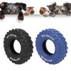 2Pcs Blue Black Rubber Tire Dog Chew Toy Safe Tire