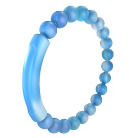 QALO Men & Women's Glow Tranquil Silicone Bracelet, Ultra Comfortable Unisex Bangle, Durable, Water Resistant Bracelet, Blue, Medium/Large
