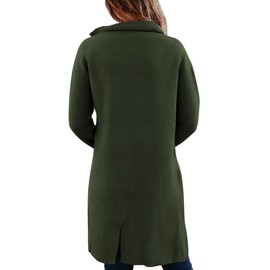 KIRUNDO Cardigan Sweaters for Women 2025 Fall Open Front Knit Sweater Jackets Business Casual Long Coatigan Winter Clothing(Army Green, Large)