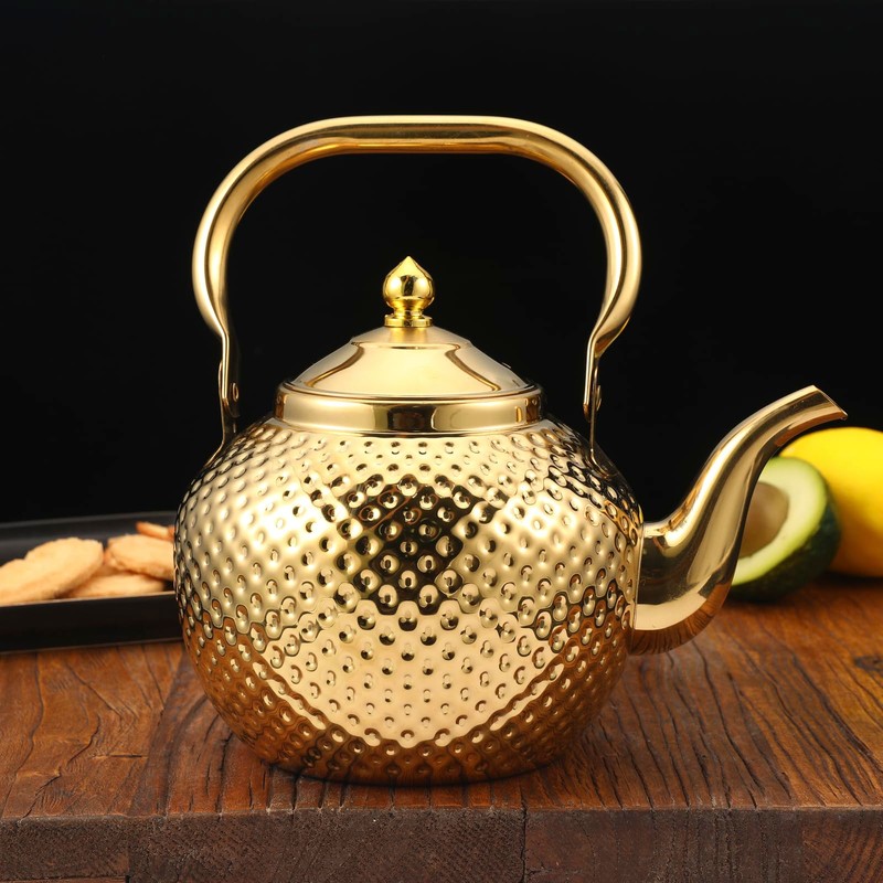 Alunsito Teapot for Stove Top, Stovetop Tea Kettle, Food Grade