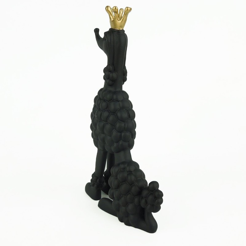 Artgenius Golden Crown Black Poodle Figurine,Small (Black)