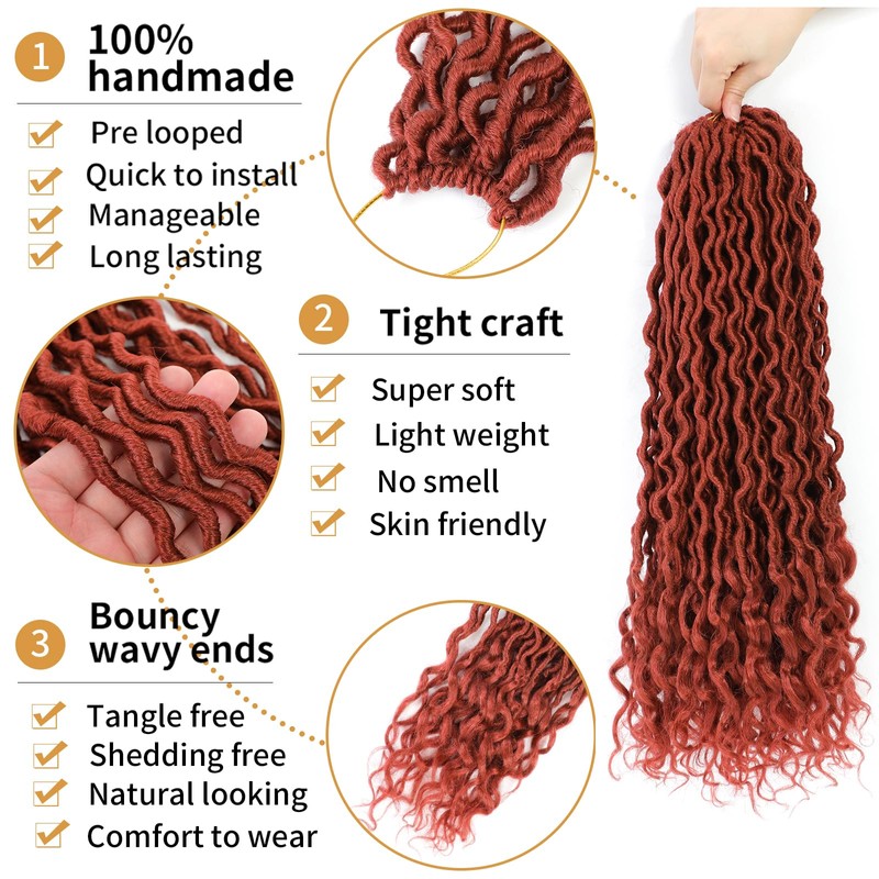 Goddess Locs Crochet Hair 22 Inch 6 Packs Faux Locs