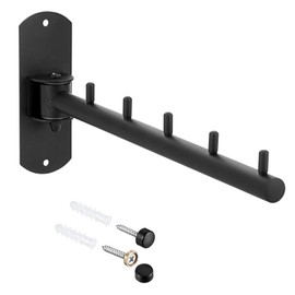 Sumnacon Clothes Rack,Stainless Steel Clothes Hanger,Wall Mounted Clothes Rack,Wall Mounted Drying Rack with Swing Arm,Wall Clothes Hanger for Bathroom Laundry Room Closet,Black