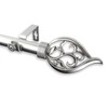 Rod Desyne 1" Flora Curtain Rod, 48-84 inch, Satin Nickel