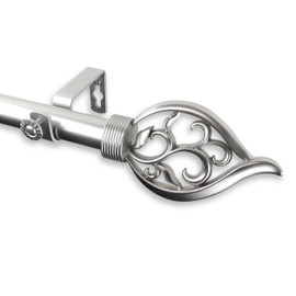 Rod Desyne 1" Flora Curtain Rod, 48-84 inch, Satin Nickel