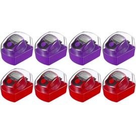 Hitopin 8PCS Electronic Finger Counter, LED Electronic Handheld Tally Counter, 5-Digit Counters Clicker with Box, Lap Track Handheld Counter, for Golf Sports Fitness Exercise Warehouse (Purple, Red)