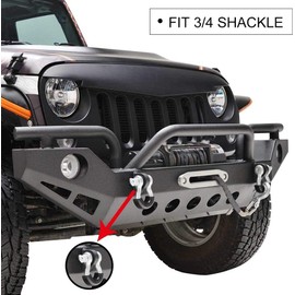 BUNKER INDUST D Ring/Shackle Isolator Kit,1 Pair Black D-Ring Isolator and 4 Pcs Washers Dring Cover Fit for 3/4" Shackle Hooks 4x4 Off Road Jeep Accessories Protect Your Bumper and Reduce Rattling