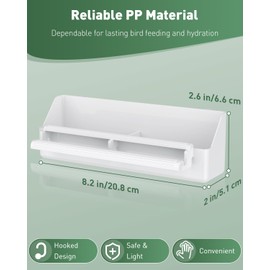 Pawfly 2 Pack Vogelfütterung für Käfig Hängende Kunststoff-Vogelkäfig Futterspender mit Haken Vogeltränke mit Sitzstangen Vogelfutterspender, Vogelfutterschale für Sittich Nymphensittich Kanarienvogel