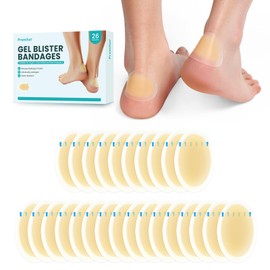 Hydrocolloid Gel Blister Bandages Pads - Promifun 26ct Waterproof Adhesive Blisters Bandages - Blister Pads for Heel, Toe, Feet, Fingers - Gel Blister Prevention for Travel & Hiking (Heel Pack)