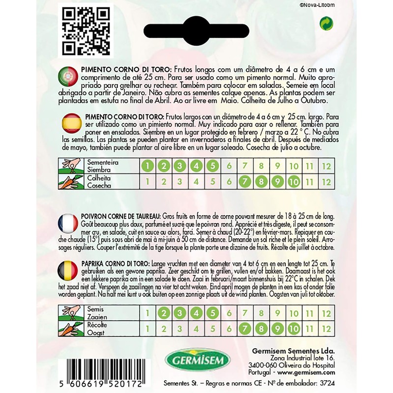 Germisem Corno di Toro Mix Semi di Paprika 1 g